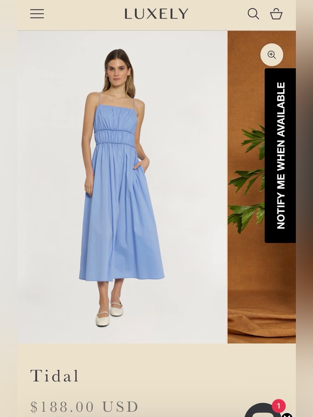 Luxely Tidal Maxi Dress Bel Air Blue Size Small SOLD OUT Online Summer Strappy